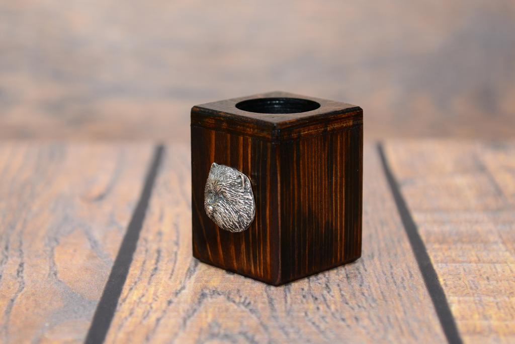 West Highland White Terrier, Westie - Wooden Candle Holder with a Dog, a Unique Souvenir After Losing a Dog, a Handicraft from the Art-Dog Brand