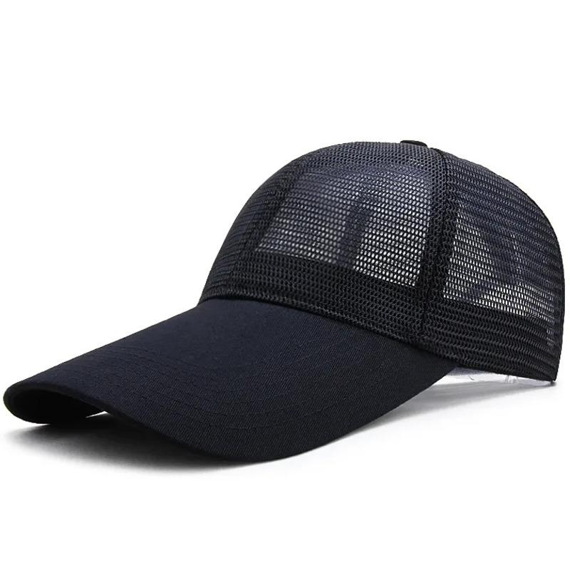 11cm Long Peak Sun Cap Lady Summer Sunshade Sport Hat Men Big Size Mesh Baseball Caps 55-60cm 60-65cm