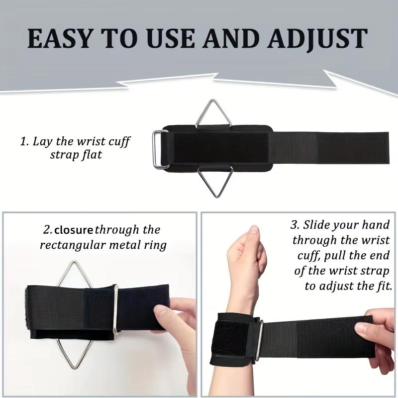 Adjustable Wrist Cuffs Neoprene Padded Straps for Cable Machines Resistant Band Strength Training Fitness Equipment