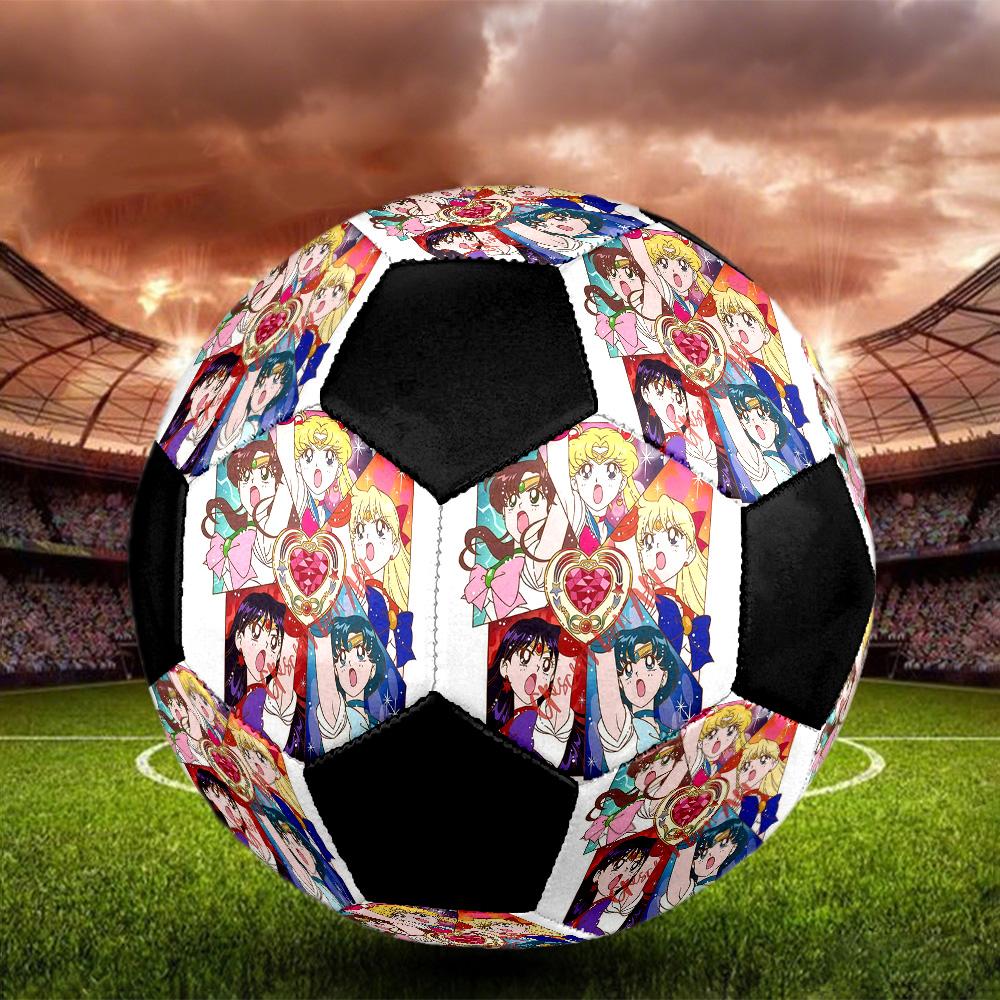 Sailor Moon Soccer Ball Colorful All Ages Machine Stitched PVC Competition Ready Durable High-Bounce.SIZE5
