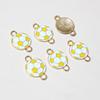 20pcs Football Charms Connector Double Loops Enamel  Pendant  for Bracelet Necklace Earrings DIY Jewelry Making Accessories