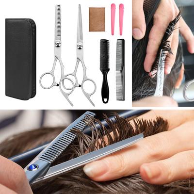 סט 1 מספריים לתספורת עם נרתיק מקצועי סלון ספר סגסוגת גברים נשים מספרים מדללים מסרק סט קליפסים לשיער