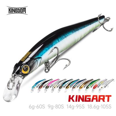 Kingdom Leurres de pêche Hot Jerkbaits 60 mm 6 g 80 mm 9 g 95 mm 14 g 105 mm 18,6 g Leurre méné coulant Appâts durs de haute qualité Bonne action Wobblers