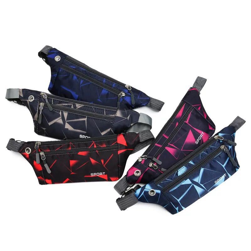 Running Waist Bag for Men Oxford Cloth Waterproof Crossbody Chest Bag Multi Functional Waist Bag
