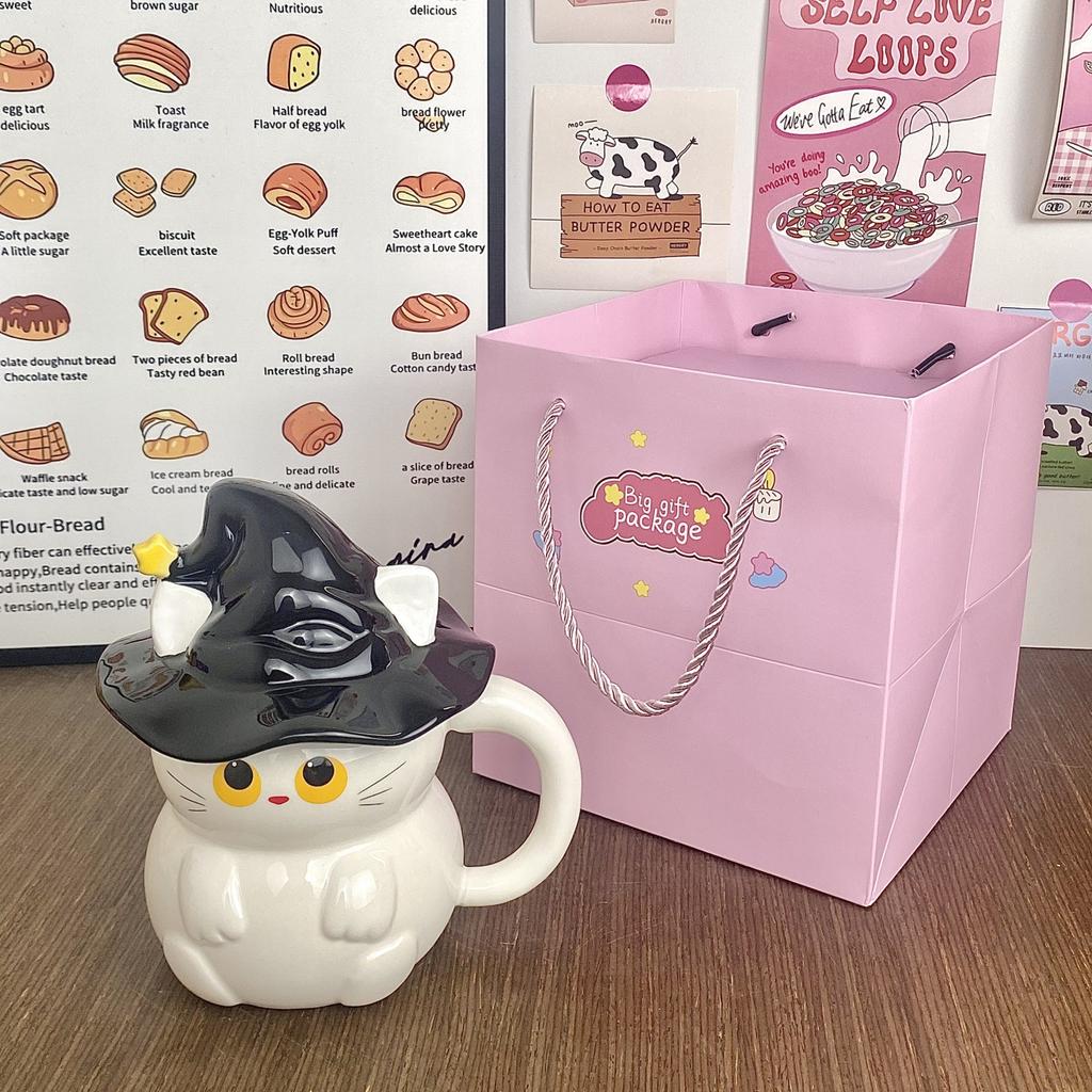 Creative Personality Magic Hat Cat Mug Halloween Ghost Ceramic Cartoon Cup Cute Female Couple Water Cup