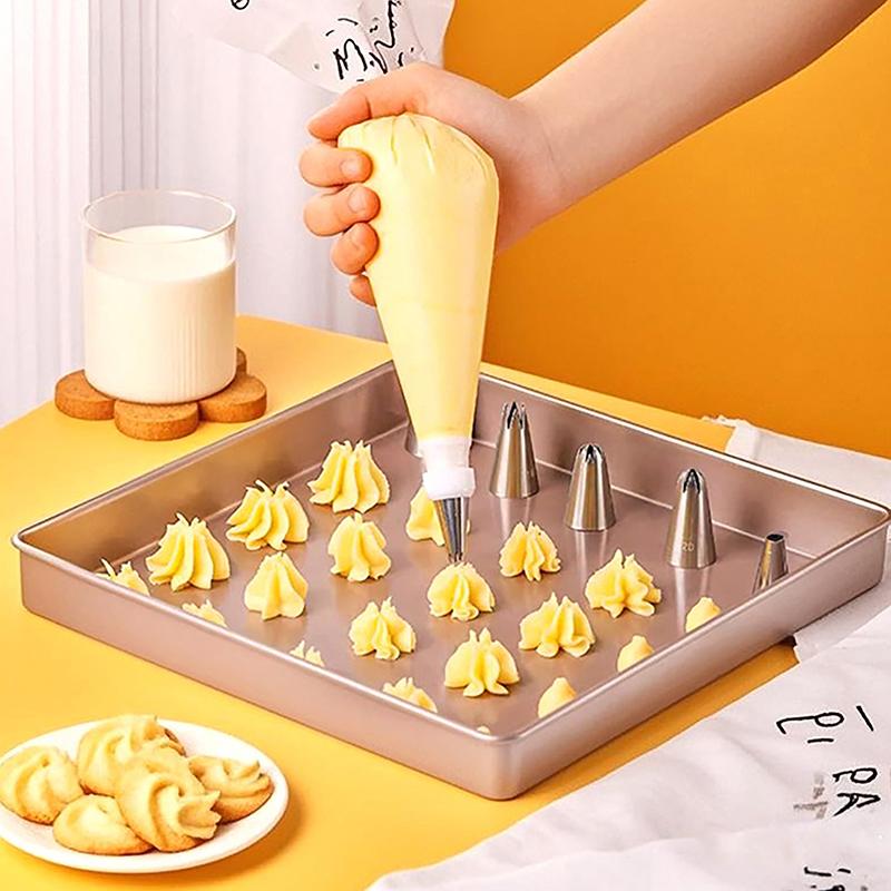 1M/2A/2F/6B Spritstans för tårta DIY Glasyr Spritsmunstycken Bakverkstips Fondant Tårtdekorationsspets Munstycke i rostfritt stål Bakverktyg