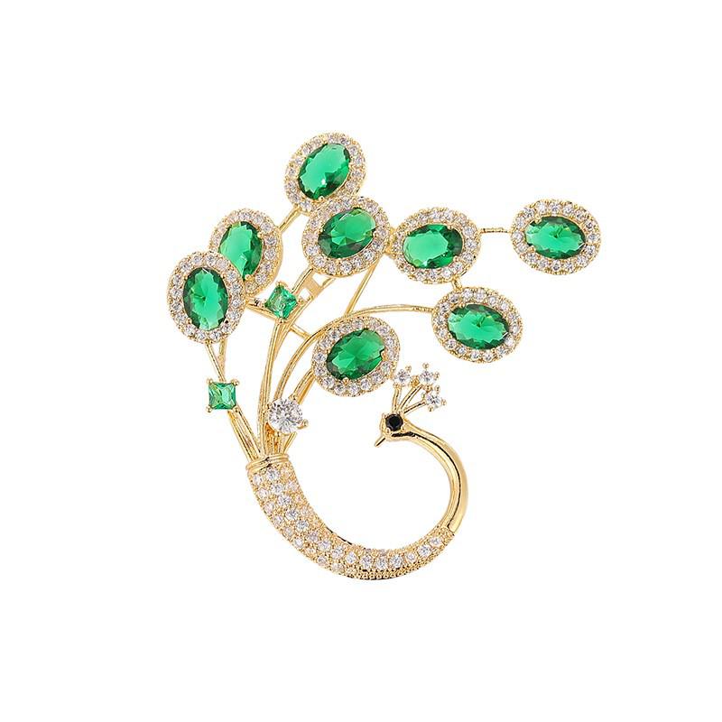 Phoenix Brooch: Chinese-Style Colorful Zirconia Pin for Women's Suits and Sweaters