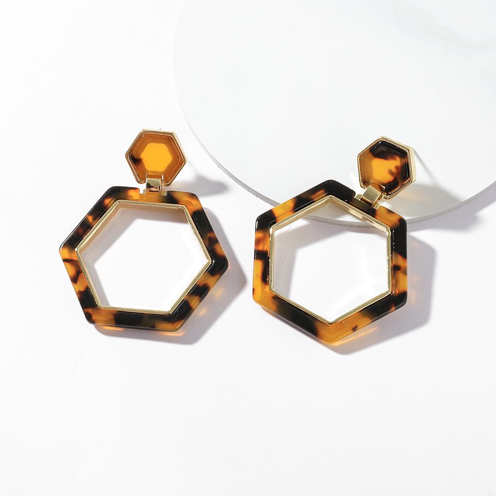 

Hot Sale Acrylic Hoop Earrings For Women Big Circle Acetate Resin Geometric Statement Hoops Fashion Zircon