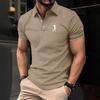 Men's Checkered Short Sleeve Polo Shirt, Stylish Casual Fashion Top