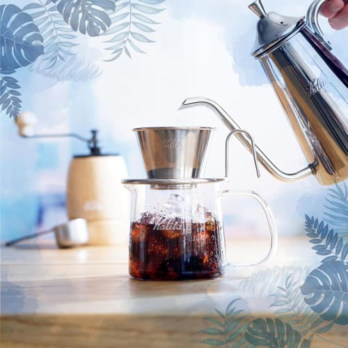Kalita Wave Series Stainless Steel Coffee Dripper (WDS-185) - Handcrafted by Tsubame Artisans, This Dripper Is Perfect for 2-4 People and Serves 2 or