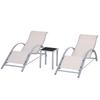Three-Piece Curved Sun Lounger Set - Cream