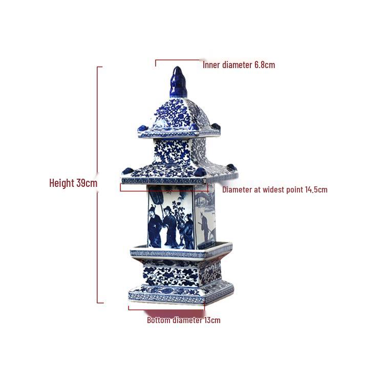 Antique-Style Jingdezhen Blue & White Porcelain Vase - Chinese Home Ornament