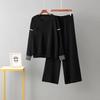 Cross-Border Amazon Foreign Trade Delivery Temperament Knit Two Piece Round Neck Sweater Loose Casual Set Long Sleeve Women Clothes