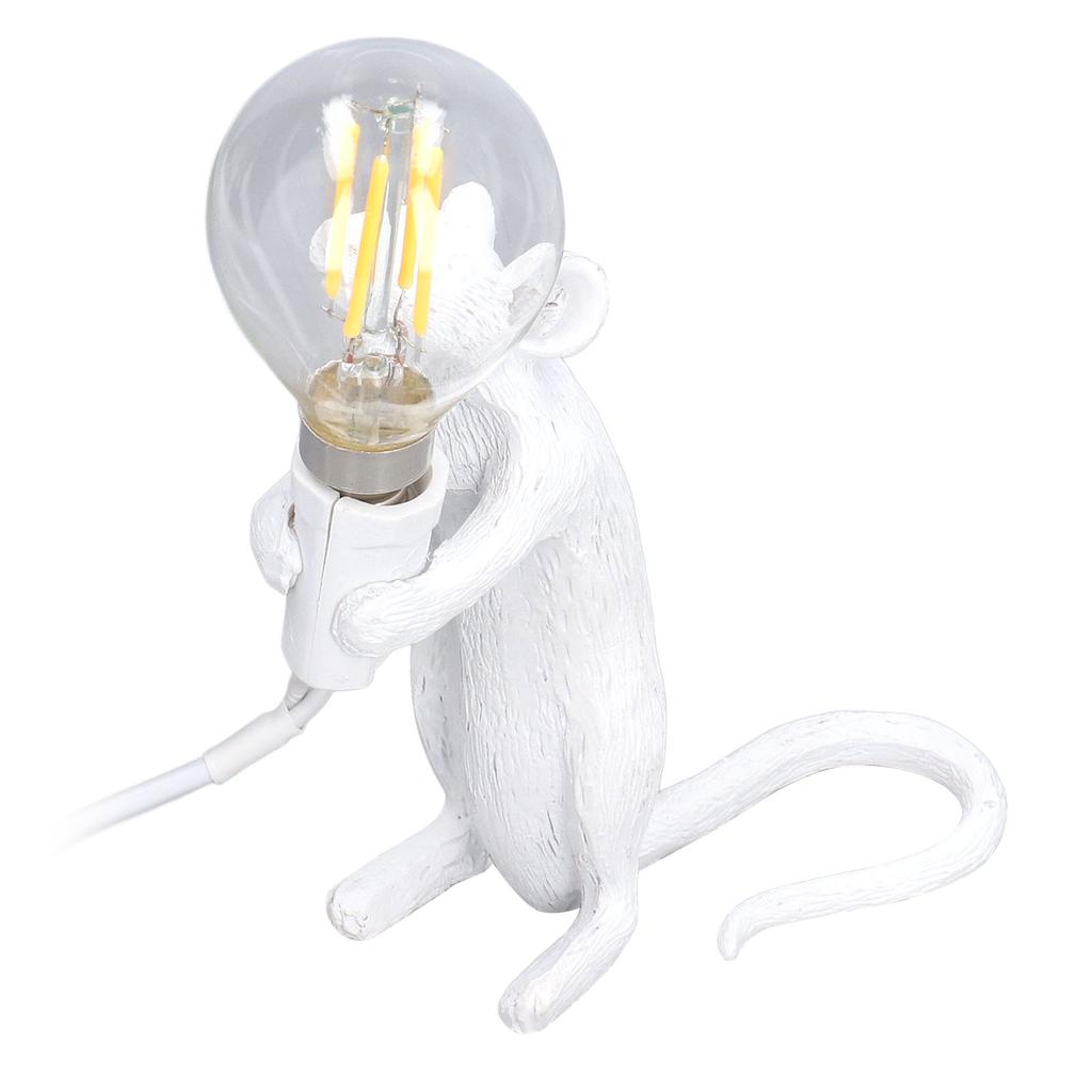 Animal Lamp Soft Lighting Simple Operation Lifelike Image Modern Resin Mouse Lamp for Home Cafe