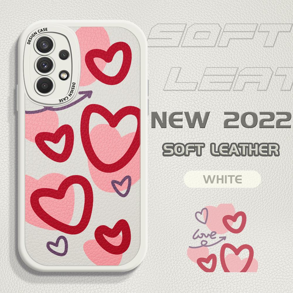 Slim Cartoon Flowers Love Heart Leather Back Casing PU Leather Cover Phone Case for Samsung Xiaomi Poco Redmi
