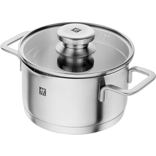 

ZWILLING Pouristic Stockpot, 16cm, Deep, Double-Handled, Stainless Steel, Triple-Layered Bottom, Induction Compatible, 1.8L [Official Japanese Product
