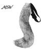 Cosplay Furry Tail Plush Fox Mask, Fluffy Tail, Costumes Props, Fuzzy Animal Mask Set for Costume Party Anime Convention And Role Play Accessories