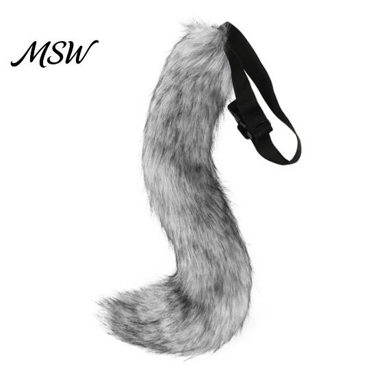 Cosplay Furry Tail Plush Fox Mask, Fluffy Tail, Costumes Props, Fuzzy Animal Mask Set for Costume Party Anime Convention And Role Play Accessories