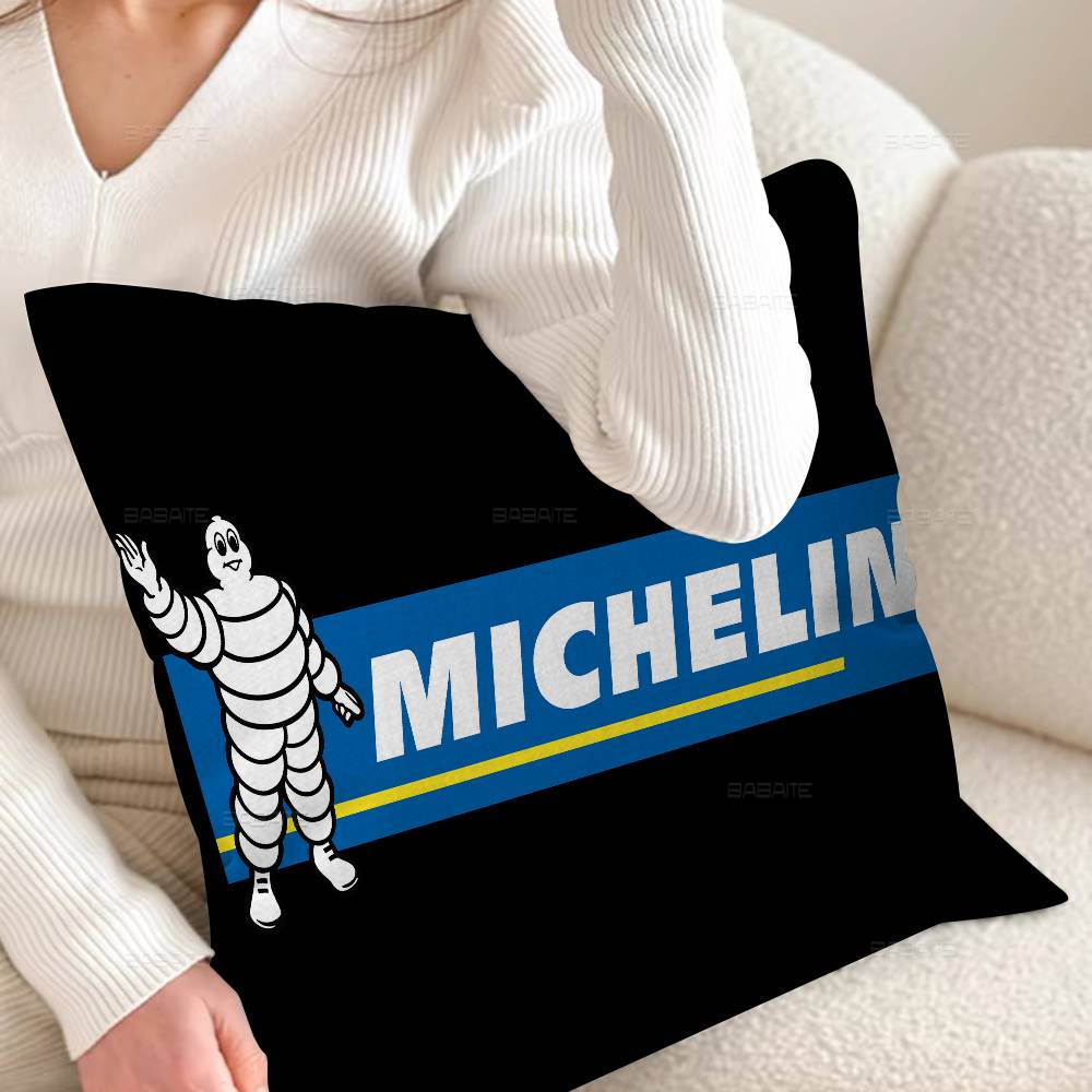 M-Michelins Logo Pillow Cover for Bedroom Room and Living Room Sofa Decorative Cushion Cover