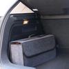 Caixa de Armazenamento Espaçosa de Lona para Carro Organizador de Porta-malas com Interior de Tecido Feltro - Recipiente para Organização do Interior do Carro para Armazenamento Fácil