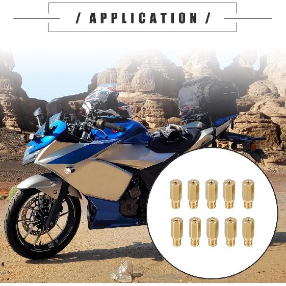 Motoforti Universal Motorcycle Carburetor Jets Main Jets Nozzles, 178 180 182 185 188 190 192 195 198 200, Durable, Metal, Gold Tone, 10pcs