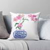 Orchid Chinoiserie Porcelain Pillowcase Polyester Linen Velvet Pattern Zip Decor Pillow Case Sofa Seater Cushion Cover