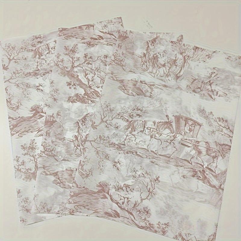 

10 Sheets/set Spring Outing Car and Horse Pattern Gift Packaging Paper Suitable for Wedding Festival Birthday Gift Packaging, Bouquet Packaging 10 sheets