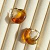 Autumn And Winter Port Style Maillard Amber Earrings, Earrings, Studs, Women'S Coffee Color Retro Light Luxury, High Sense