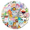 50 Texts, Fresh and Fresh Series Pp Waterproof Stickers, Decorative Stickers, DIY Hand Accounts