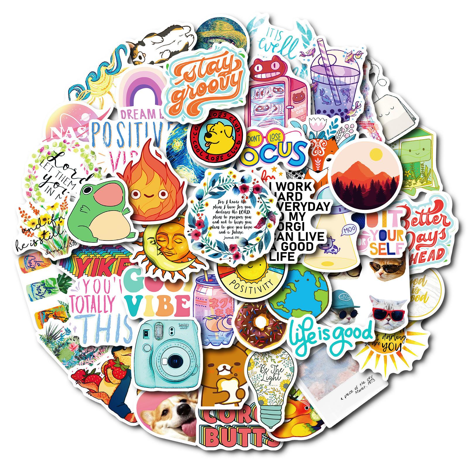 

50 Texts Fresh And Fresh Series Pp Water-Repellent Decals Decorative Decals Diy Hand Accounts Premium Durable A