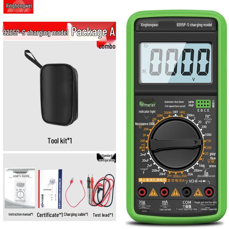 High-Precision DT9205 Digital Multimeter with Anti-Burn Protection for Electricians