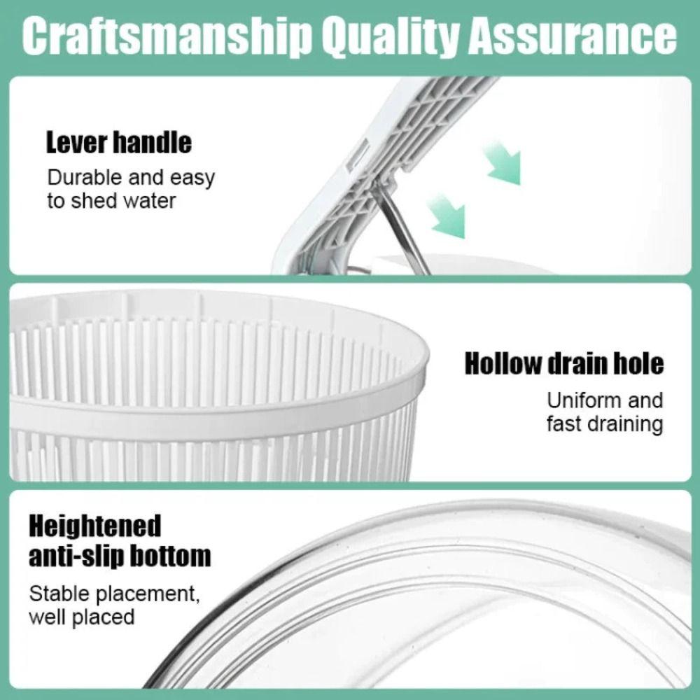 New Household Salad Dryer Salad Spinner Multifunctional Easy Press Vegetable Dehydrator Drainer Large Capacity Absorbent Basket