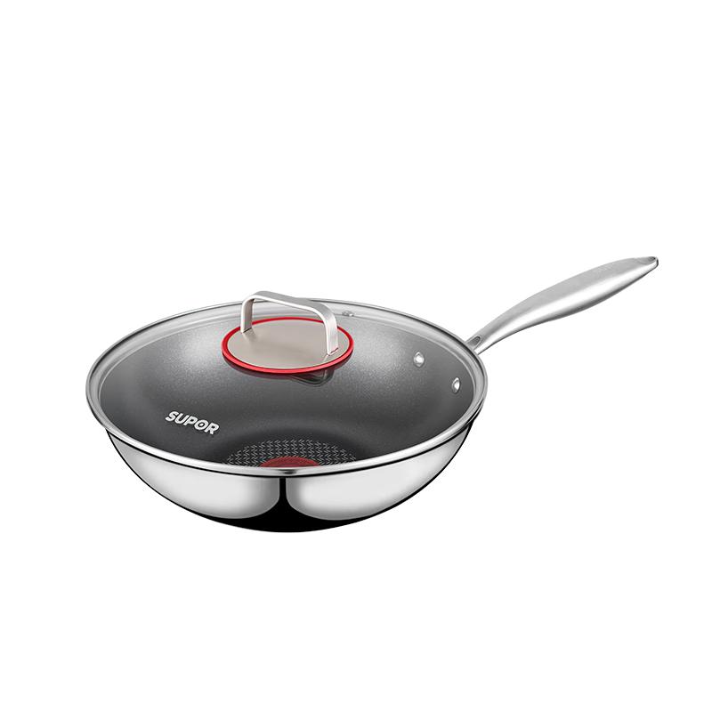 SUPOR Hot Red Dot Titanium Stainless Steel Non-stick Wok