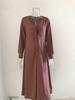2025 European & American V-Neck Solid Color Long Sleeve Casual Dress for Autumn/Winter