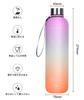 QuiExact 1 Liter Water Bottle with Time Marker, Stainless Steel Lid, Gradient Design, 1L, Perfect for Outdoor Sports, Water, 1000ml, Stylish, Easy to