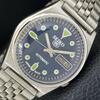 GENUINE VINTAGE SEIKO 5 AUTOMATIC 7019A JAPAN MENS BLUE DIAL WATCH A702347-5 R124-a702347