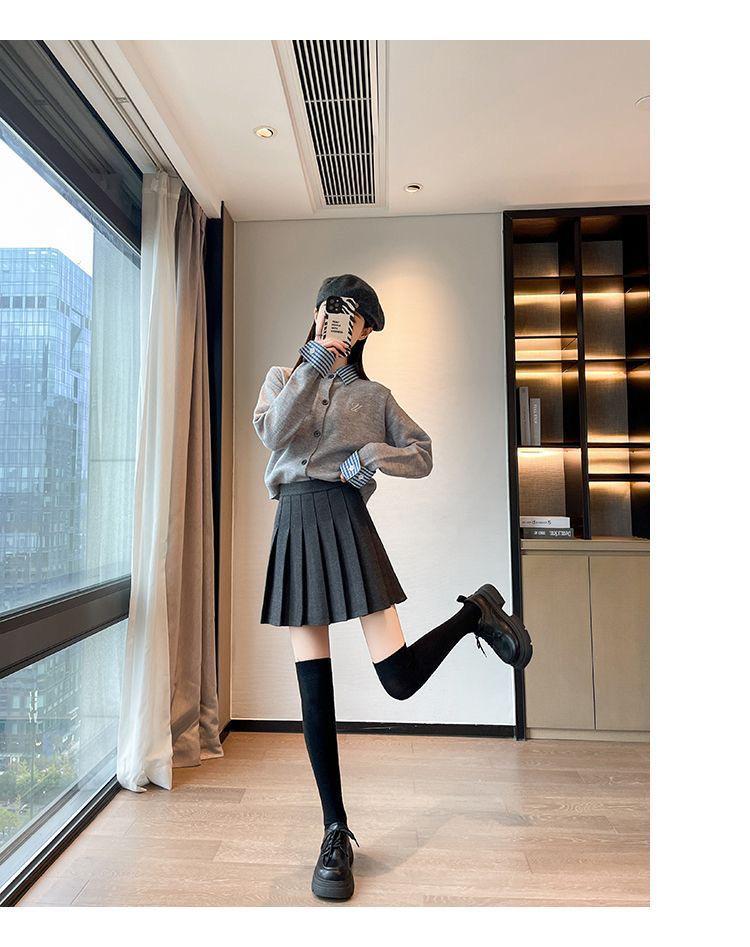 Autumn/Winter Thick Wool Pleated A-line Skirt - High Waist Slimming, Plus Size, Petite, Extended Length. 