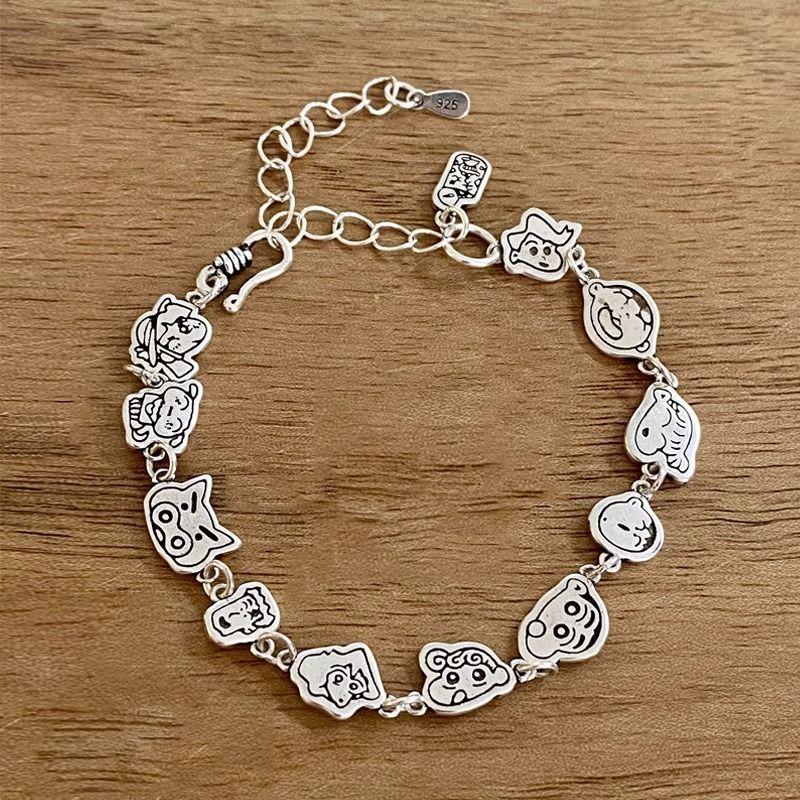 

S925 Sterling Silver Crayon Small New Bracelet for Women Light Luxury Minority Exquisite Fancy Bracelet Cute Cartoon Hand Jewelry Crayon Small New Bracelet 925 Silver