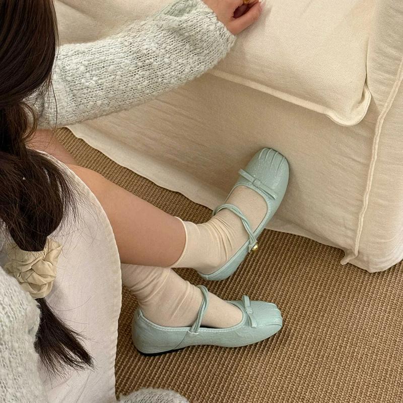 Candy Color Women Mary Jane Shoes Fashion Shallow Butterfly-knot Shoes Ladies Elegant Dress Internal Elevation Shoes