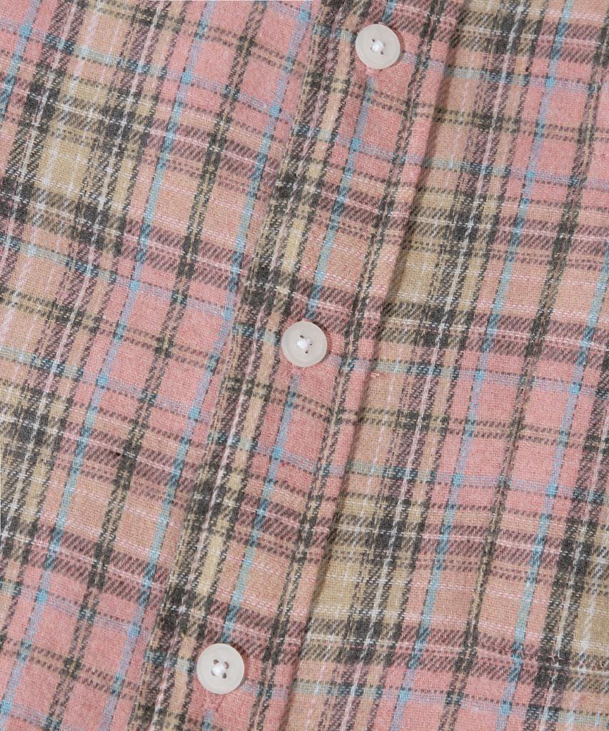 LEMAIN SECOND Oversized Flannel Pocket Check Shirt [Deep Pink]