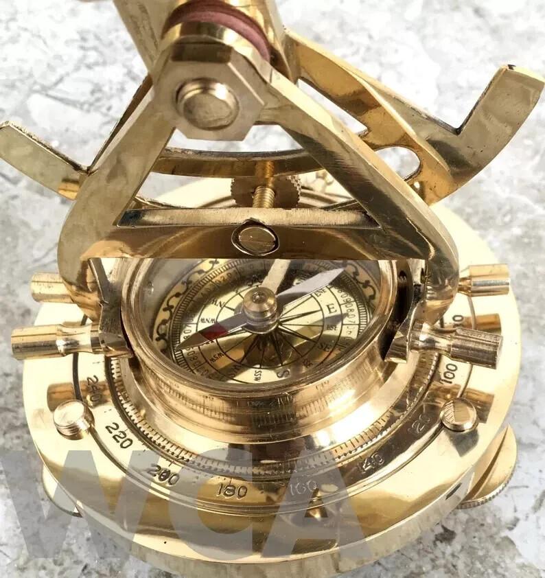 Nautisches Vermessungsinstrument Messing Alidate Fernrohr Mit Funktionierendem Kompass Geschenk