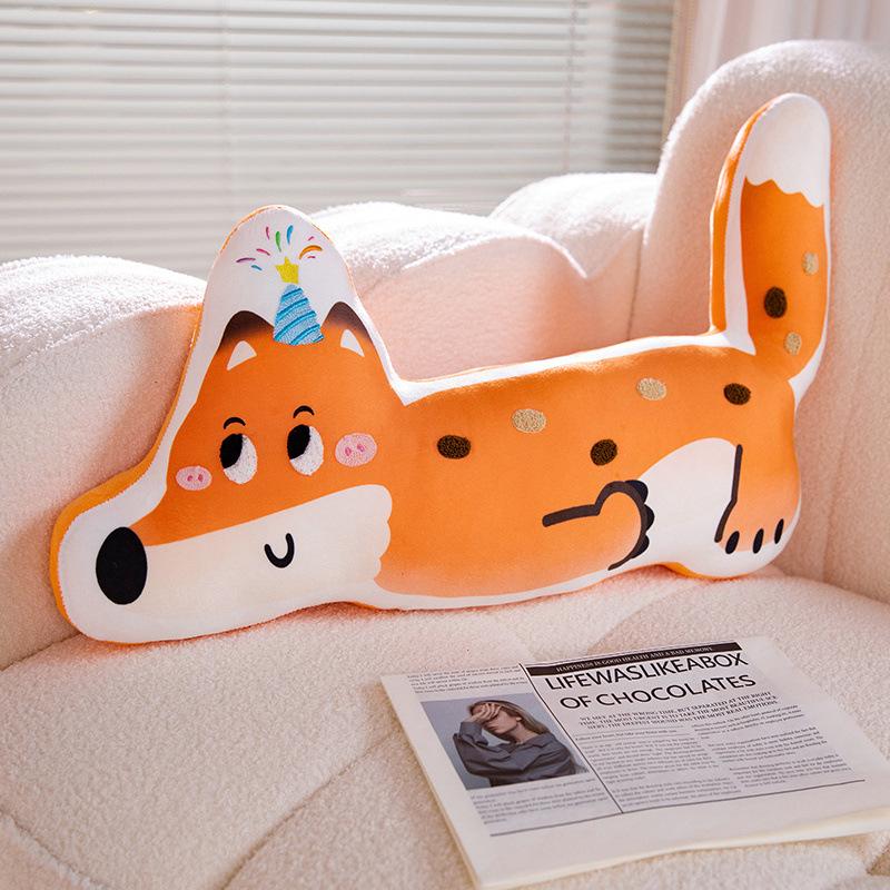 Cartoon Cute Crocodile Meal Rabbit White Goose Fox Lying Flat Series Pillow Plush Toy Doll Sofa Opposite Sex Pillow