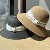 New French Big-brimmed Straw Hat Polka Dot Ribbon Straw Shading Sun Protection Hat Women's Summer Travel Bucket Hat Sun Hat