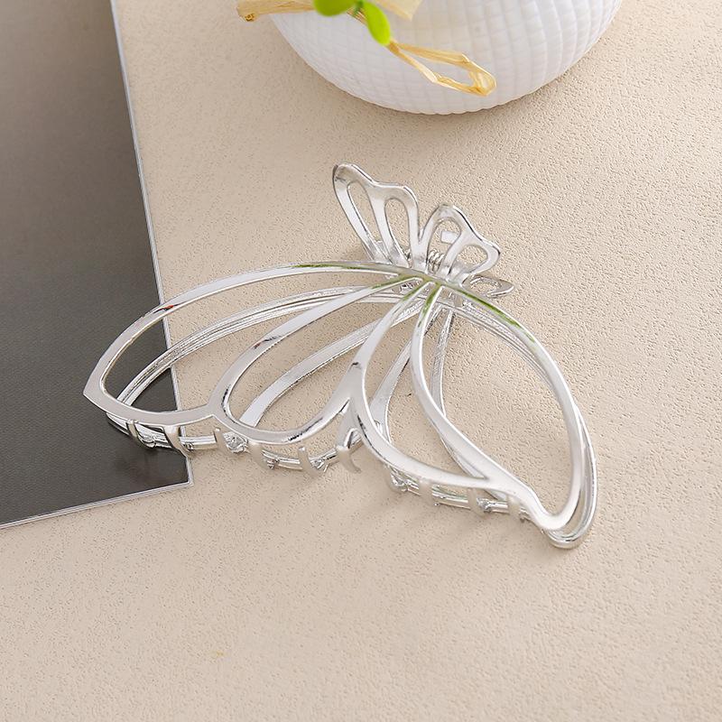 Pinza a morsetto in metallo ad alto livello con fiocco per capelli 2024 per donna: Pinza per Capelli a Forma di Squalo, Grande, Elegante, Stile Freddo, per la Nuca