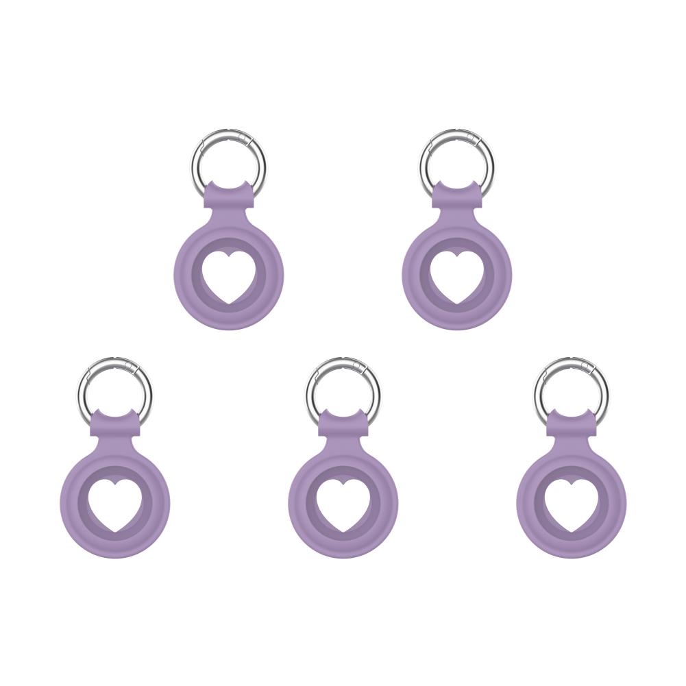 

Silicone Locator Tracker for Airtags Anti-Lost Keychain Case (Light Purple)