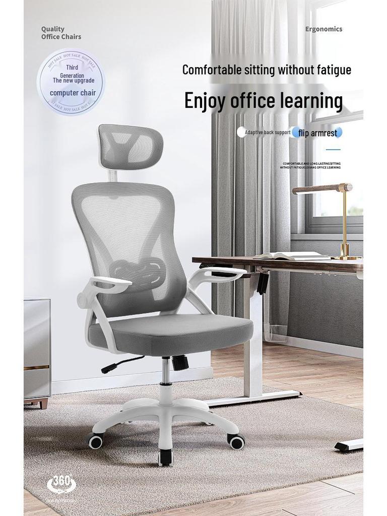 Ergonomic Study & Office Chair: Comfortable, Reclining, Adjustable—Stay Energized During Long Sessions