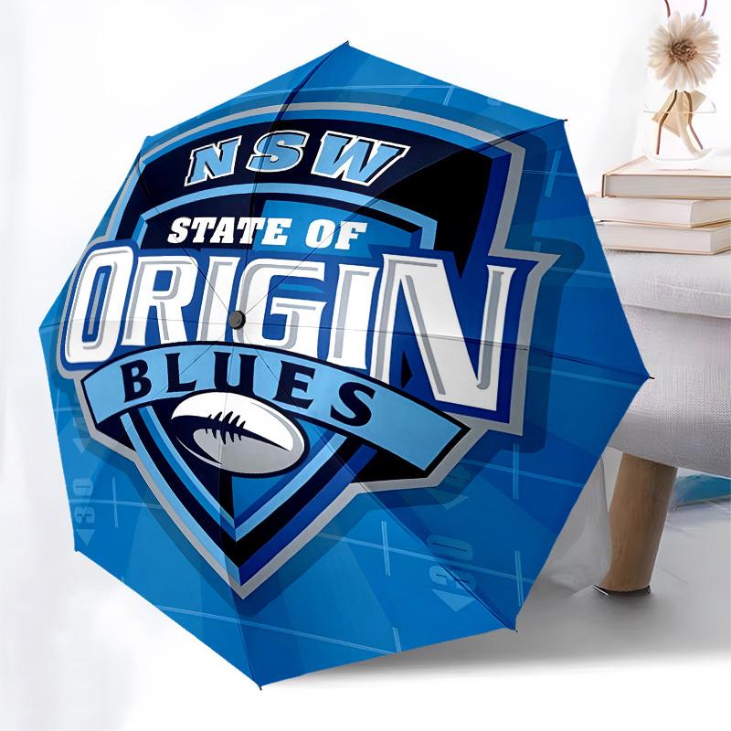State of Origin, Blues - Automatické otevírání a zavírání, 8-žebrová konstrukce, Přenosný deštník, Vhodný pro muže i ženy, pro všechna roční období - Perfec