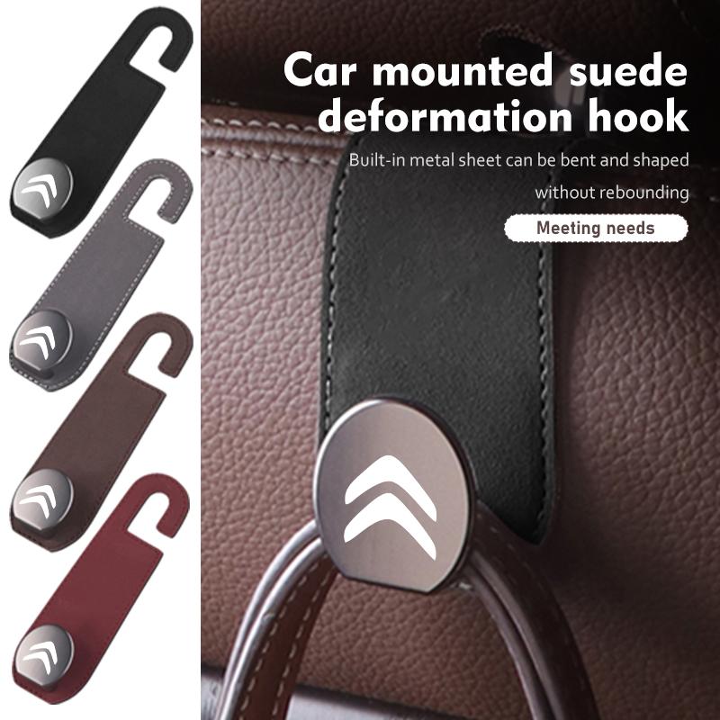 Hidden Car Back Seat Hook Headrest Suede Soft Hanging Hook For Citroen Jumper Celysee Cactus Picasso Aircross Saxo Grand