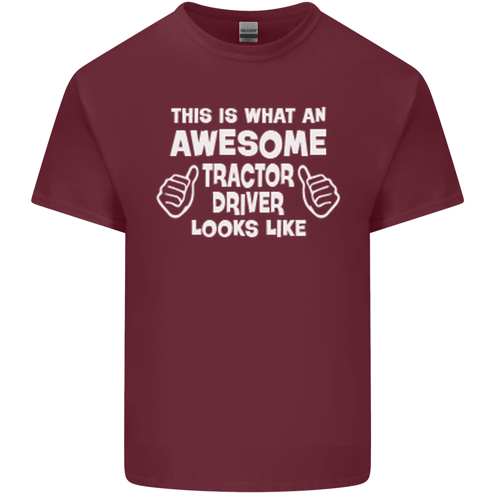 Awesome Tractor Driver Farmer Farming Unisexs Light Cotton TShirt S