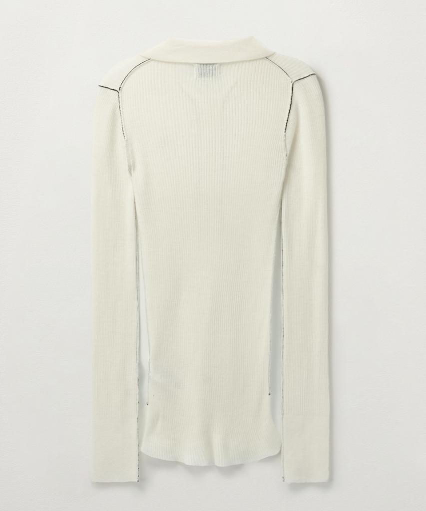 Seteo (W) Collar Button Long Sleeve Knit Cream